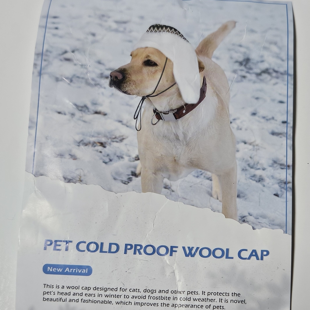Cozy Winter Dog Cap - White
